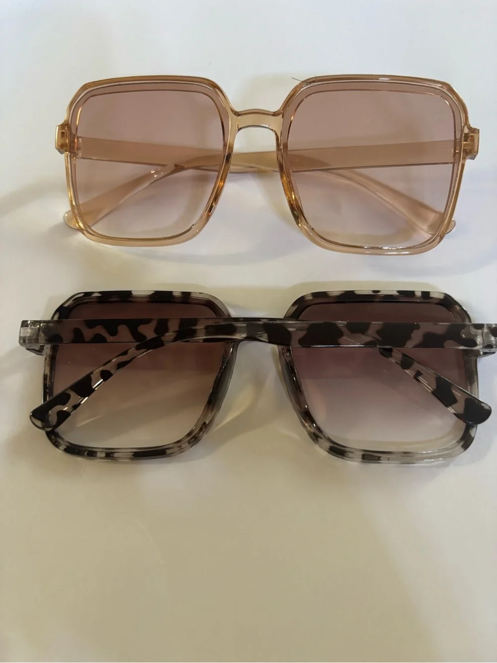 Women’s Oversized Square Sunglasses - Pink and Tortoiseshell Options